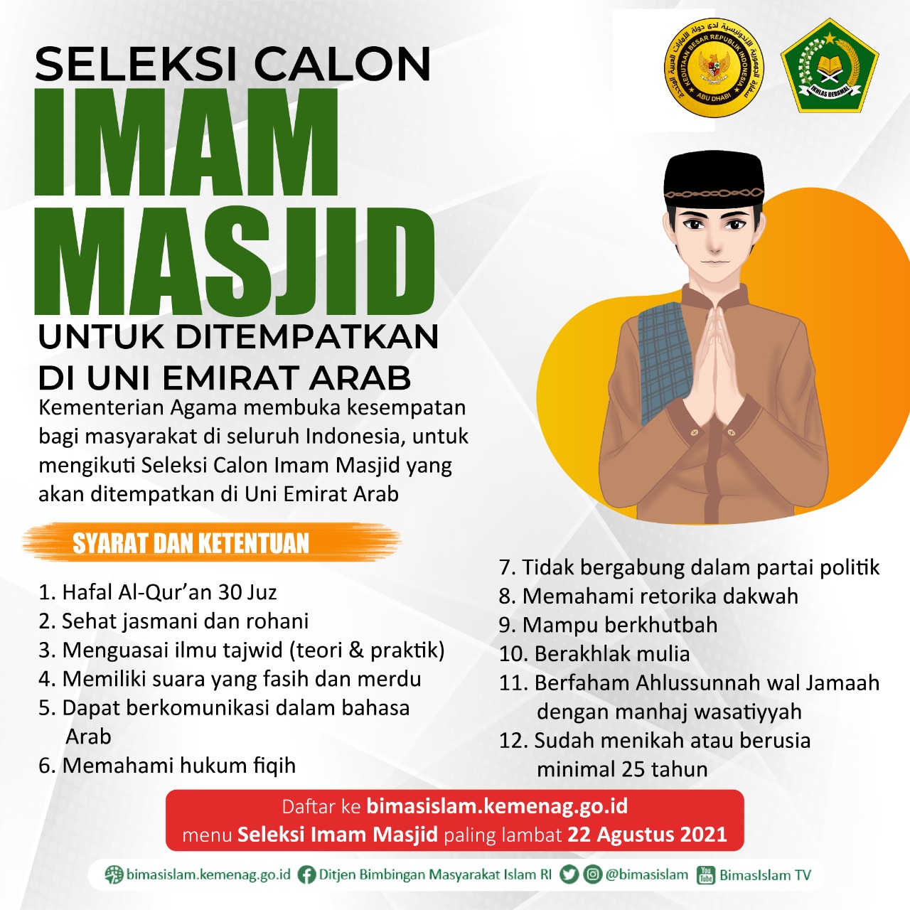 Siapa Minat? Kemenag Cari Imam Masjid untuk Uni Emirat Arab